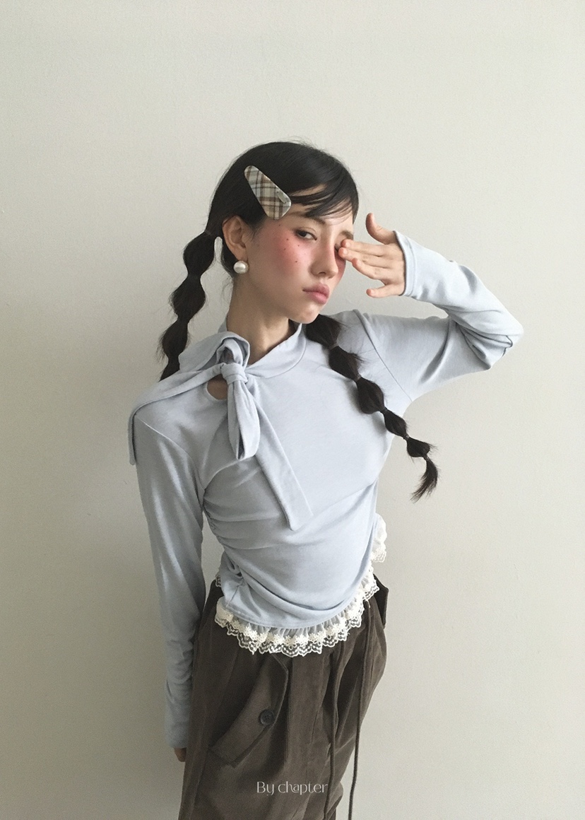 BY CHAPTER韓國直郵㊣女士新款職業推薦時尚休閑熱賣長袖T恤BY Chapter長袖T恤