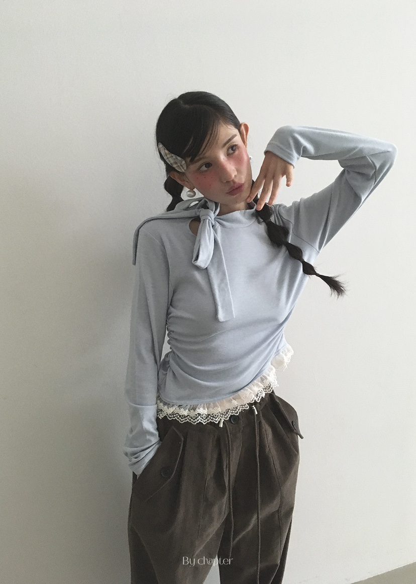 BY CHAPTER韓國直郵㊣女士新款職業推薦時尚休閑熱賣長袖T恤BY Chapter長袖T恤圖色2