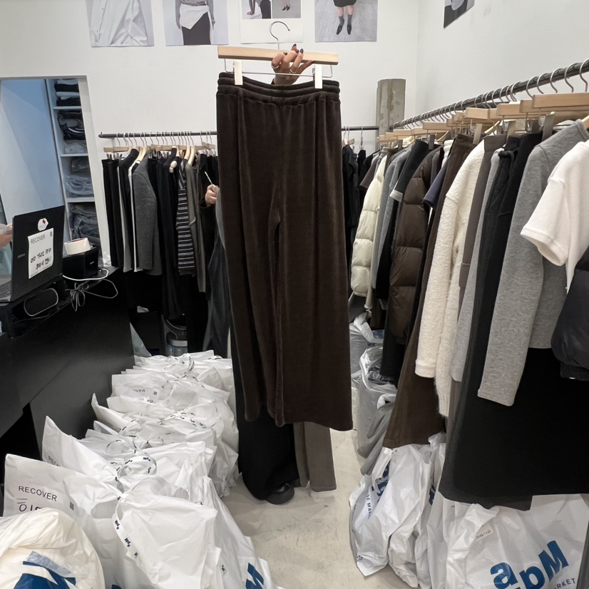 RECOVER韓國直郵㊣女士新款時尚休閑推薦熱賣25秋冬休閑褲天鵝絨RECOVER/MOMENT休閑褲