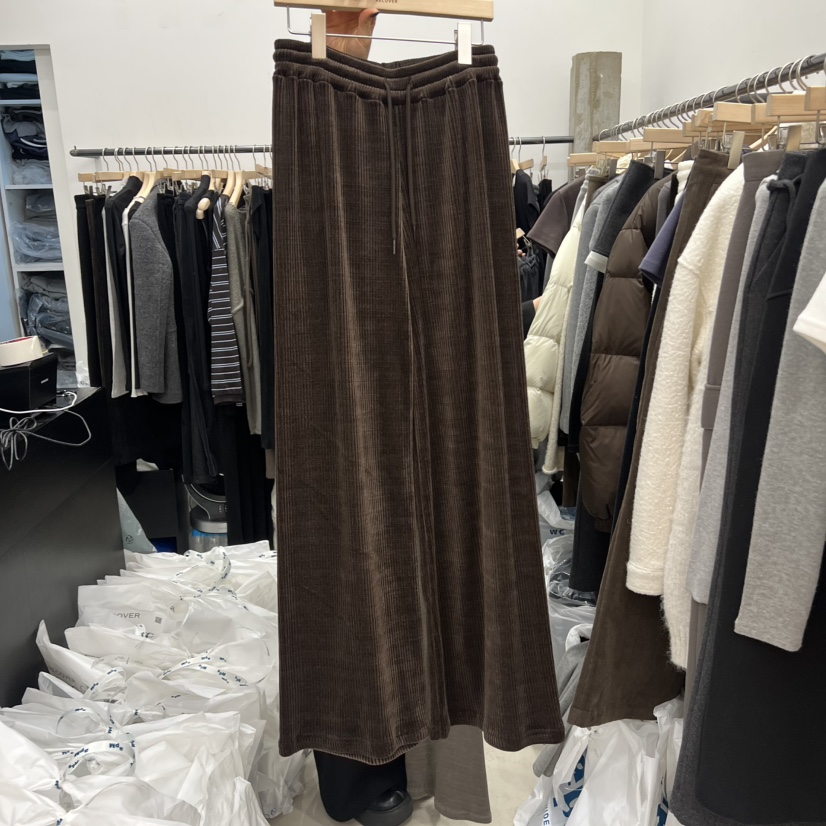 RECOVER韓國直郵㊣女士新款時尚休閑推薦熱賣25秋冬休閑褲天鵝絨RECOVER/MOMENT休閑褲圖色1