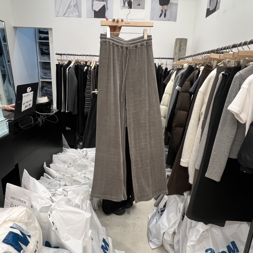 RECOVER韓國直郵㊣女士新款時尚休閑推薦熱賣25秋冬休閑褲天鵝絨RECOVER/MOMENT休閑褲圖色2