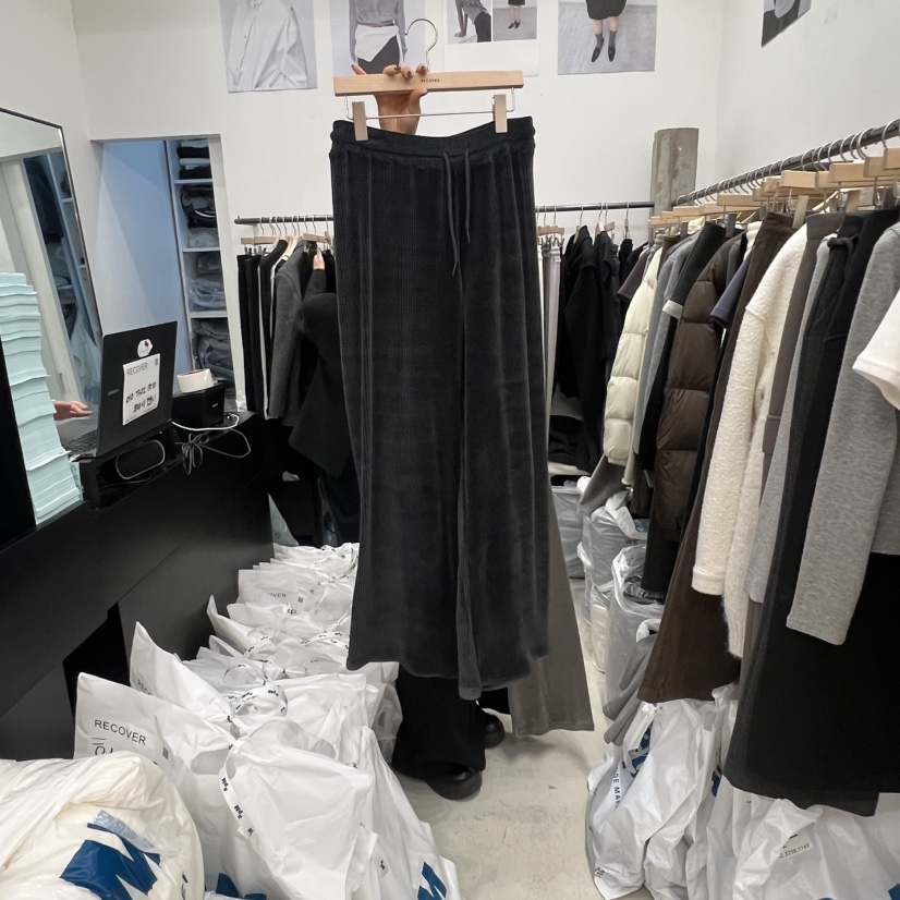 RECOVER韓國直郵㊣女士新款時尚休閑推薦熱賣25秋冬休閑褲天鵝絨RECOVER/MOMENT休閑褲圖色3