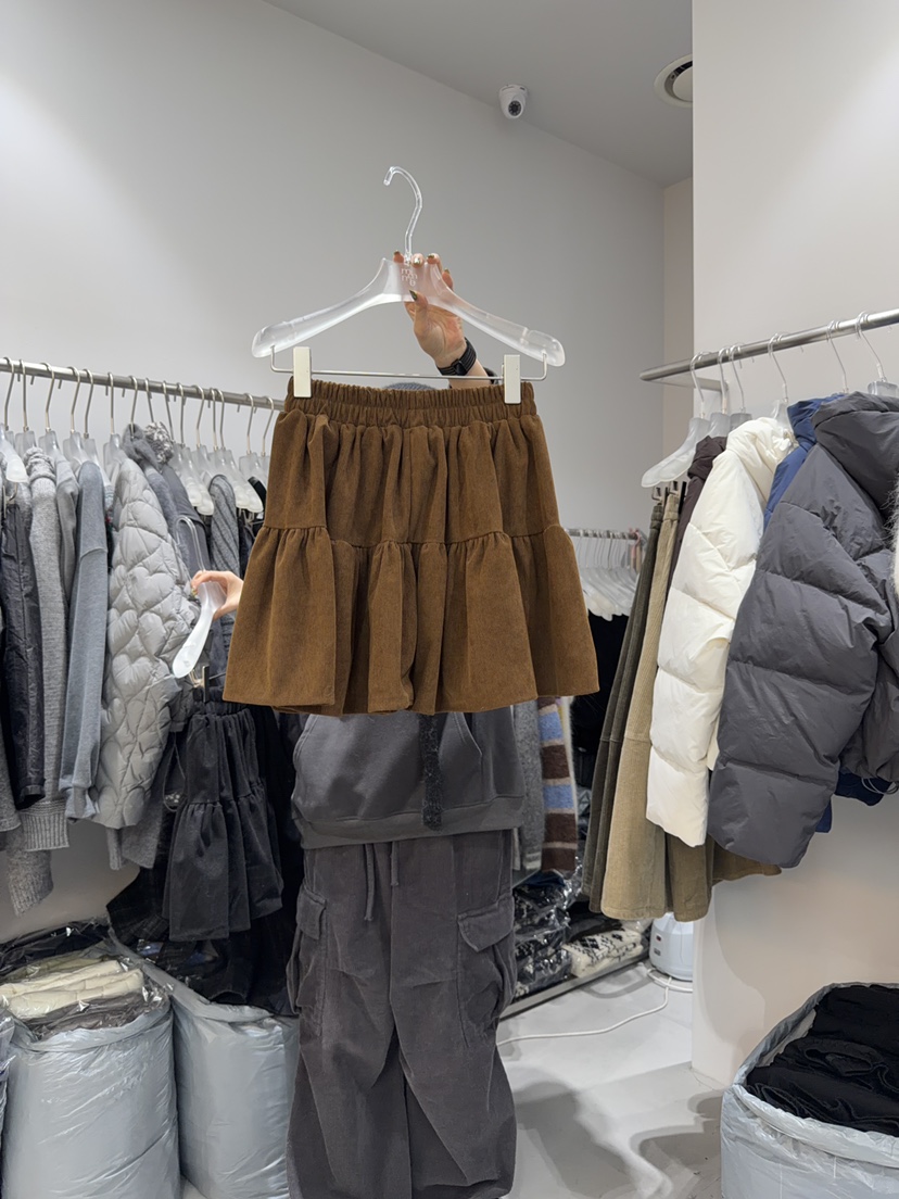 LOOKK東大門㊣實拍女裝新款熱賣休閑時尚人氣25秋冬短裙褶皺LOOKK短裙圖色1