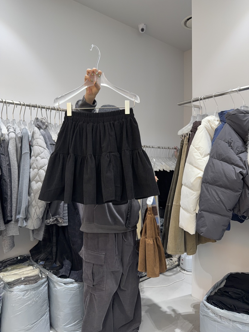 LOOKK東大門㊣實拍女裝新款熱賣休閑時尚人氣25秋冬短裙褶皺LOOKK短裙圖色2