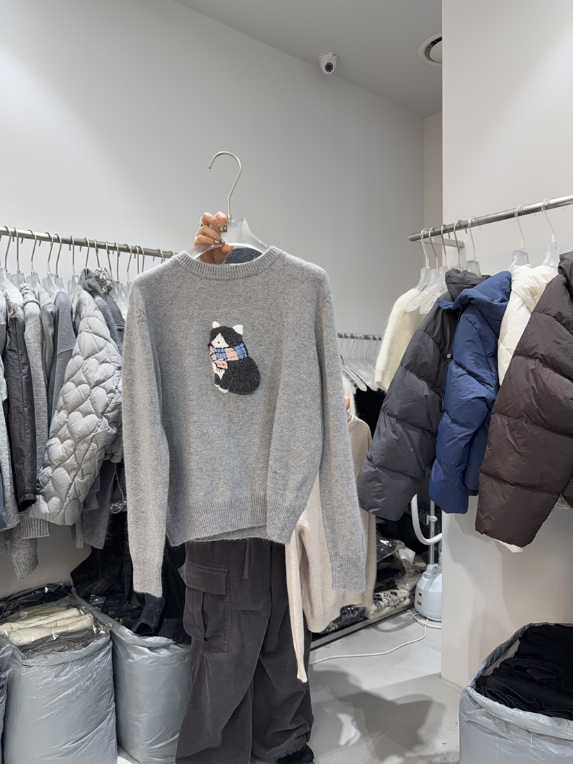 LOOKK韓國代購㊣女士新品推薦人氣職業休閑熱賣25秋冬毛衣圍巾LOOKK毛衣圖色2