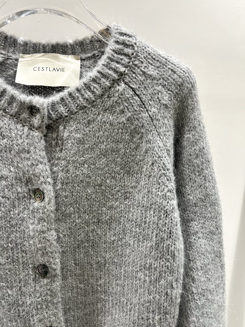 CESTLAVIE東大門㊣實拍女裝新品時尚25秋冬針織衫馬海毛圓領開衫CESTLAVIE針織衫