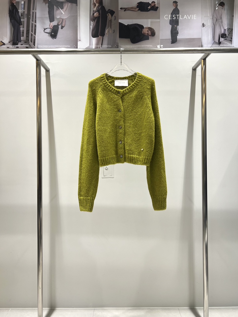 CESTLAVIE東大門㊣實拍女裝新品時尚25秋冬針織衫馬海毛圓領開衫CESTLAVIE針織衫圖色2