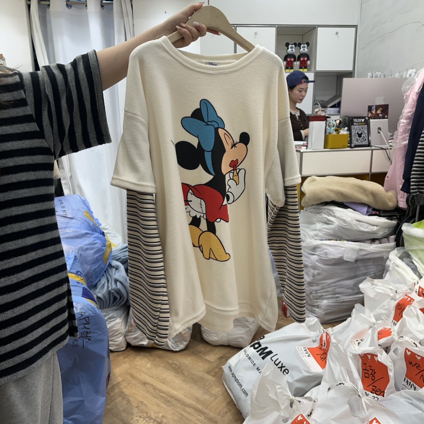 DE LINE東大門㊣實拍女裝新品推薦時尚休閑職業長袖T恤加絨DE LINE長袖T恤圖色2