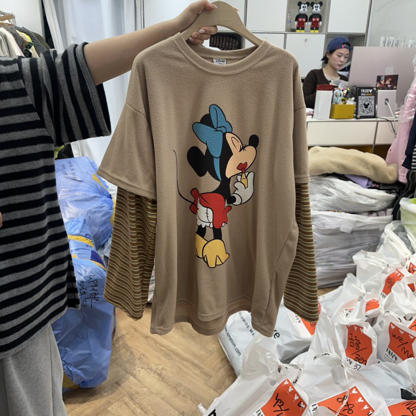 DE LINE東大門㊣實拍女裝新品推薦時尚休閑職業長袖T恤加絨DE LINE長袖T恤圖色3