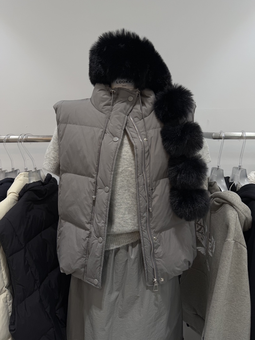 LOOKK東大門㊣直郵女裝新品職業時尚人氣休閑25秋冬馬甲鴨絨LOOKK馬甲圖色3