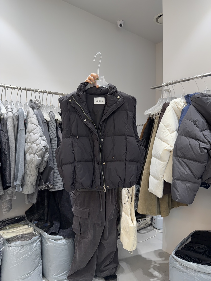 LOOKK東大門㊣直郵女裝新品職業時尚人氣休閑25秋冬馬甲鴨絨LOOKK馬甲圖色4