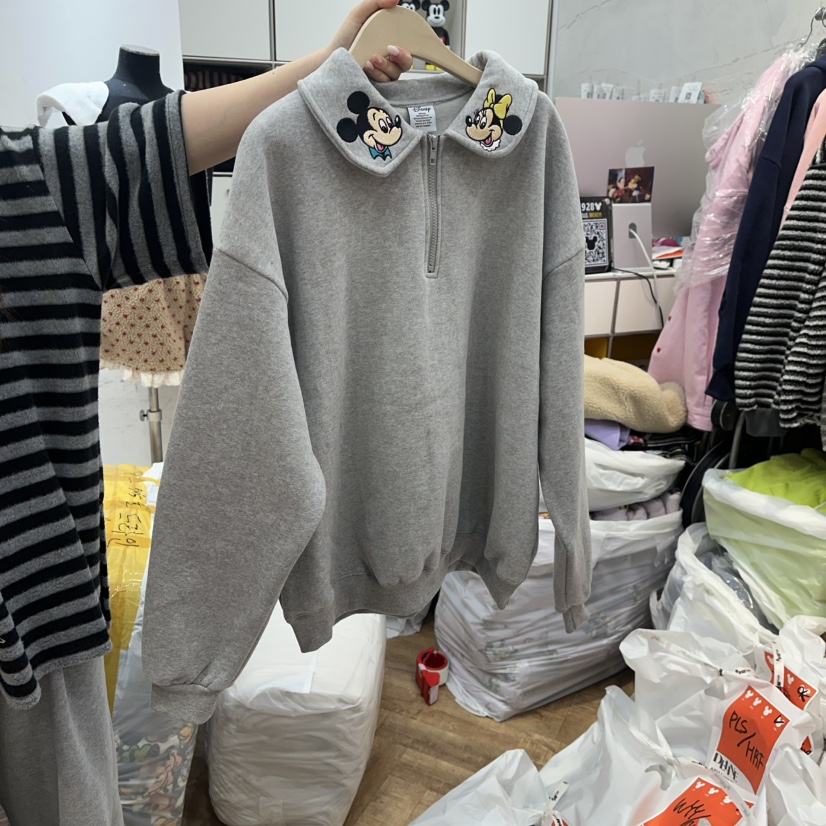 DE LINE韓國直郵㊣女裝新品25秋冬職業熱賣人氣時尚衛衣加絨DE LINE衛衣圖色1