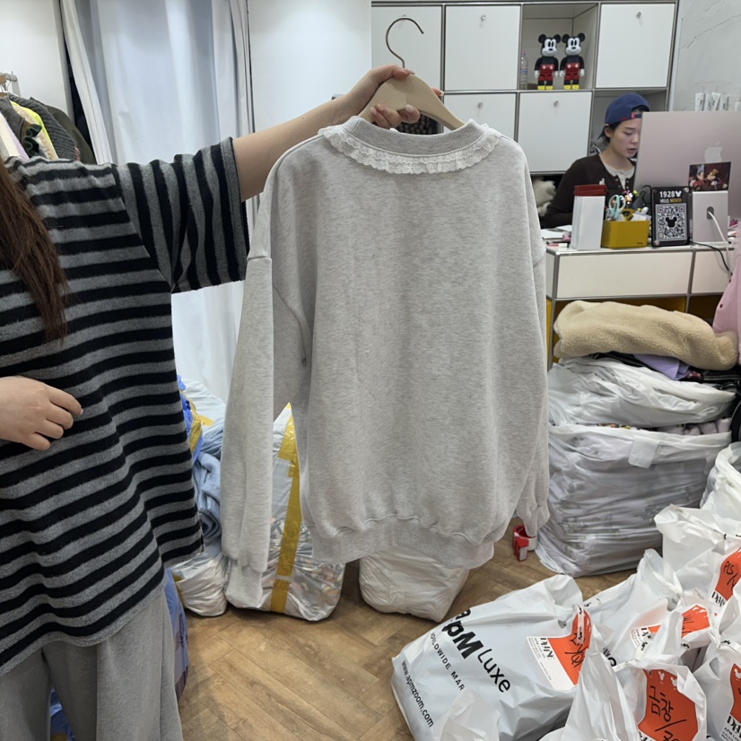 DE LINE韓國代購㊣女士新品時尚人氣職業熱賣25秋冬衛衣加絨DE LINE衛衣