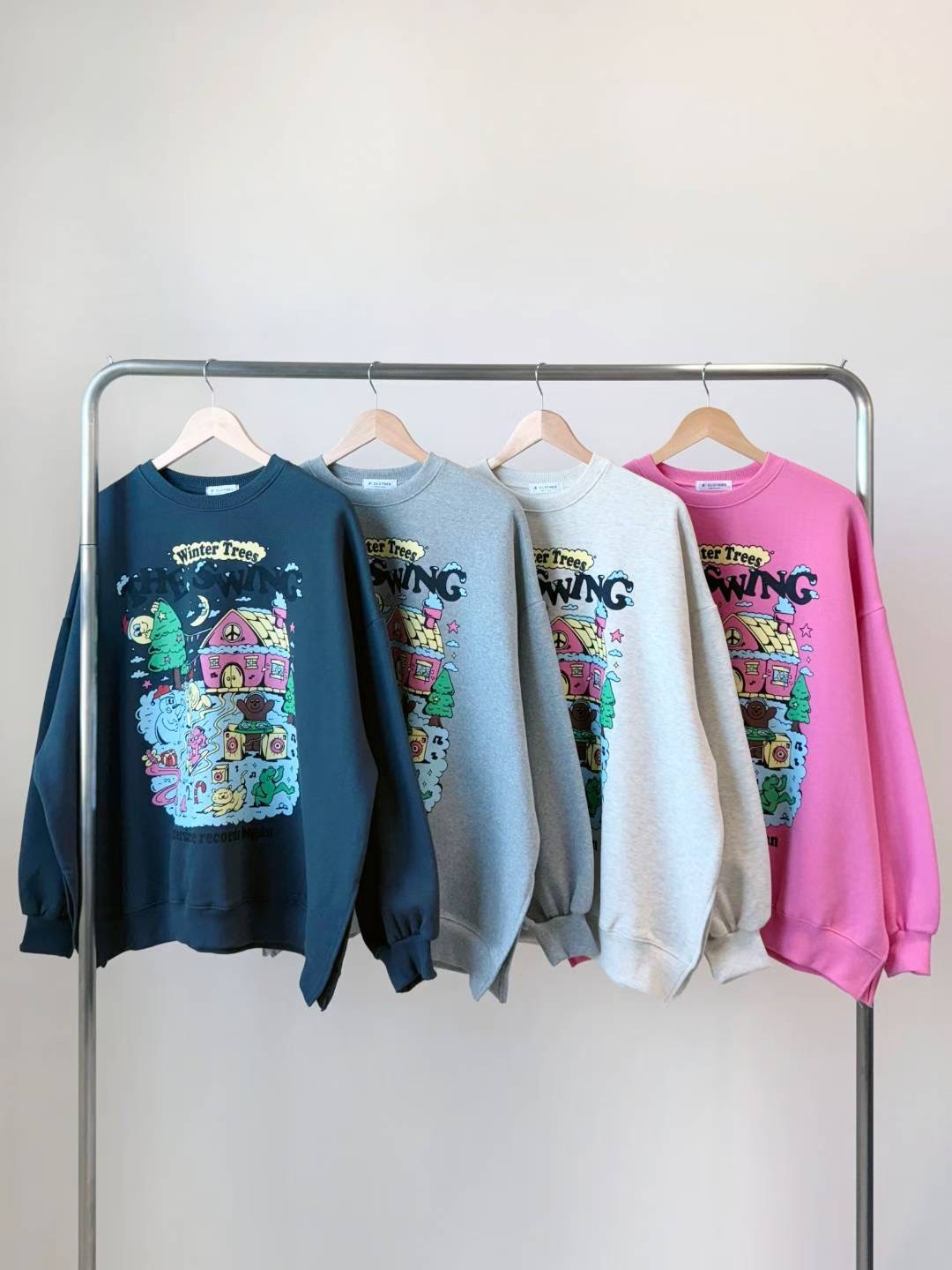 BCLOTHES-비클로스-T東大門㊣直郵女裝新款真品25秋冬衛衣B'CLOTHES衛衣圖色2左二色