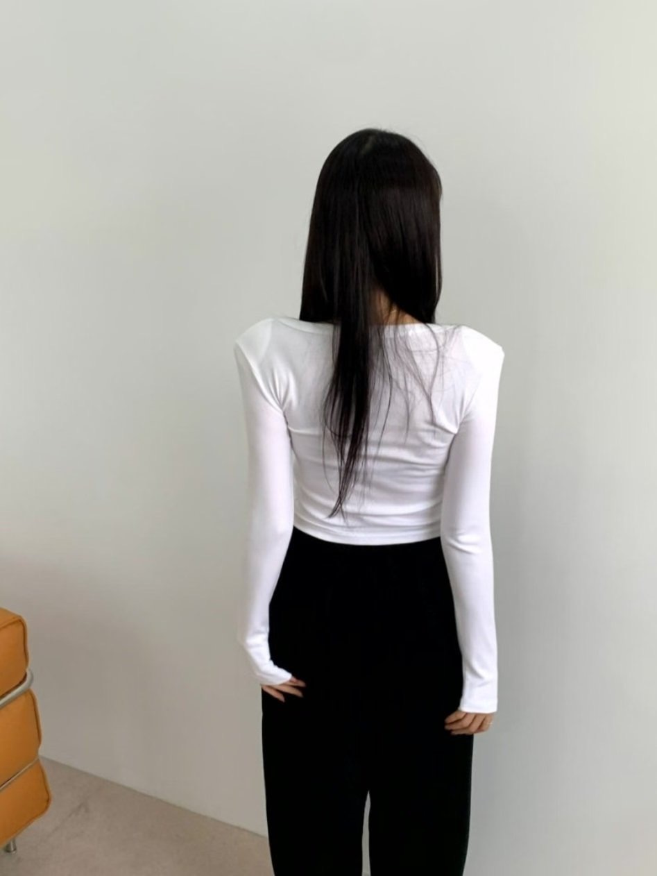 KIKI ROOM韓國代購㊣女士新款推薦職業真品休閑25秋冬長袖T恤KIKI ROOM長袖T恤