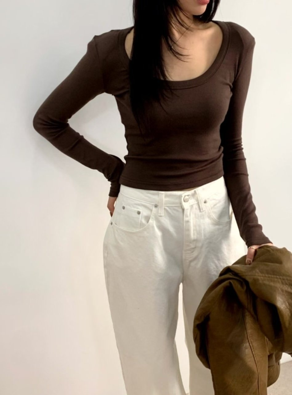 KIKI ROOM韓國代購㊣女士新款推薦職業真品休閑25秋冬長袖T恤KIKI ROOM長袖T恤圖色2