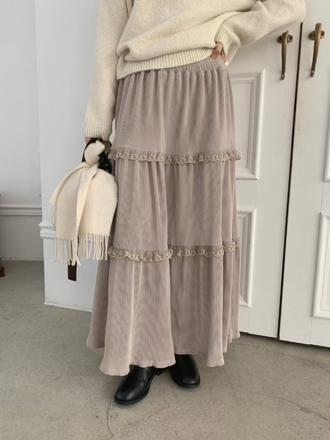 HAPER東大門㊣實拍女裝新品熱賣休閑職業推薦25秋冬真品長裙HAPER長裙圖色1