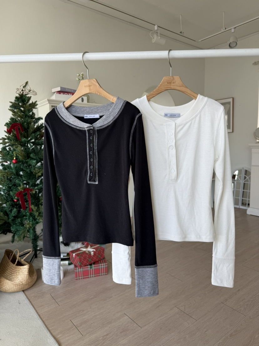 SOLAR韓國代購㊣女裝新款25秋冬人氣職業休閑推薦長袖T恤長款SOLAR長袖T恤