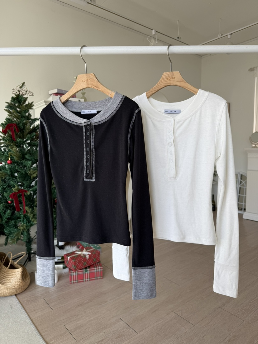 SOLAR韓國代購㊣女裝新款25秋冬人氣職業休閑推薦長袖T恤長款SOLAR長袖T恤