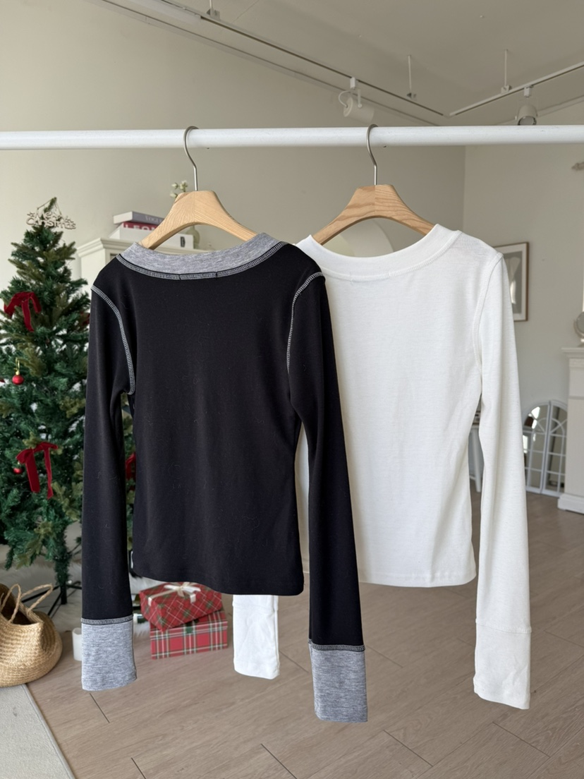 SOLAR韓國代購㊣女裝新款25秋冬人氣職業休閑推薦長袖T恤長款SOLAR長袖T恤