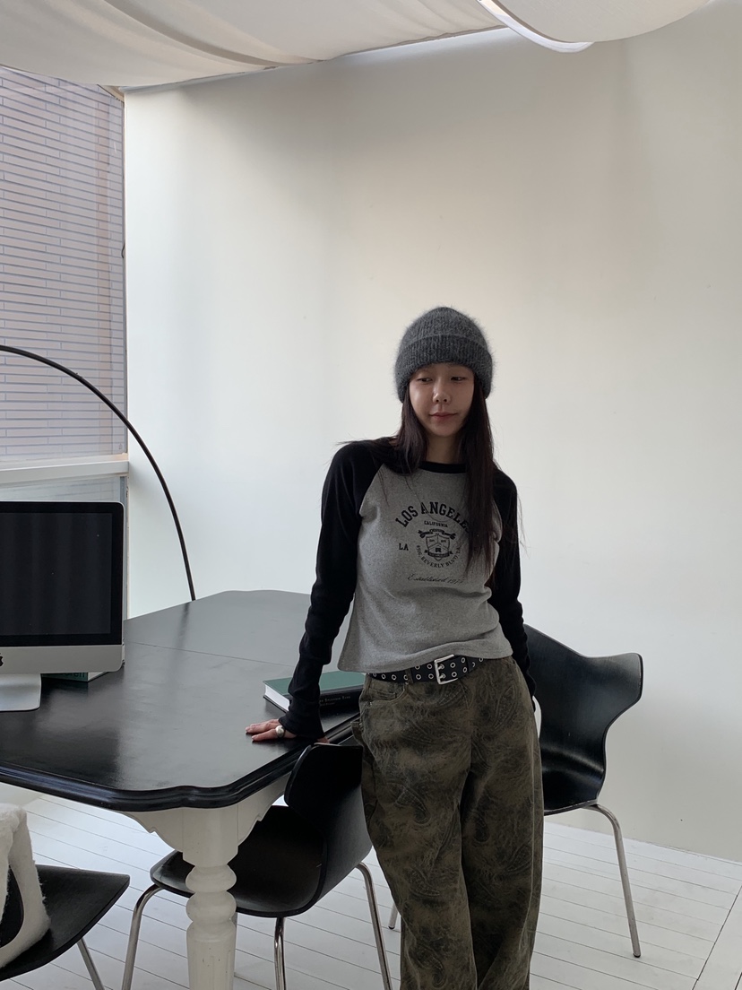 SUNDER MARKET東大門㊣直郵女裝新品職業25秋冬休閑長袖T恤SUNDER MARKET長袖T恤