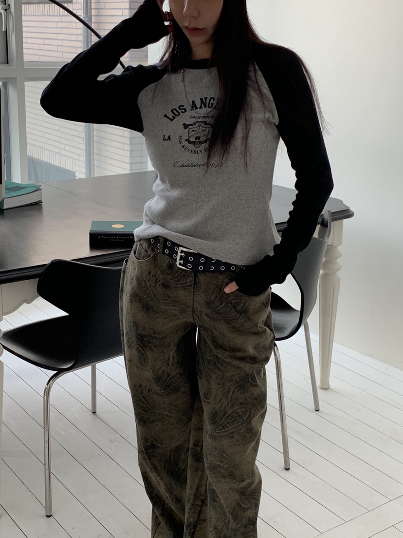 SUNDER MARKET東大門㊣直郵女裝新品職業25秋冬休閑長袖T恤SUNDER MARKET長袖T恤