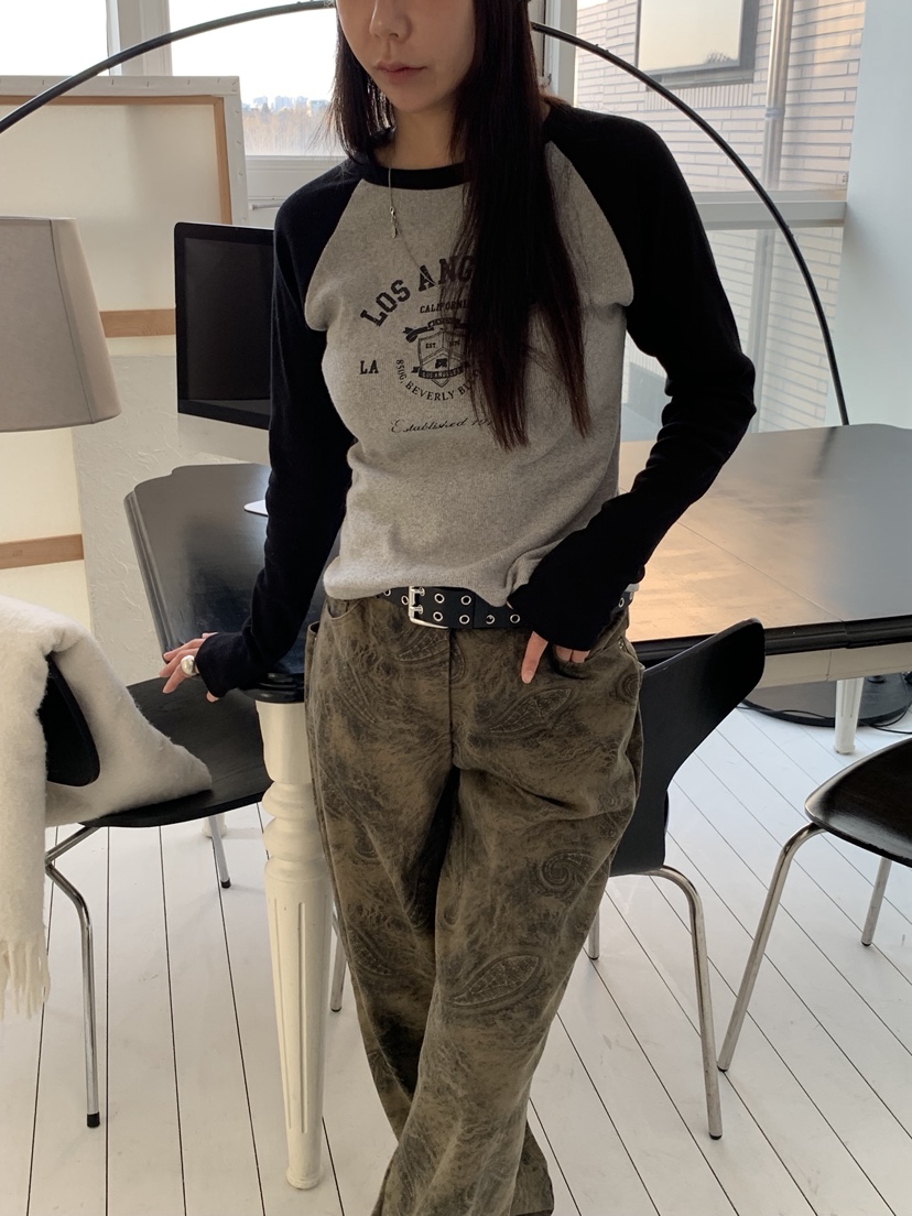 SUNDER MARKET東大門㊣直郵女裝新品職業25秋冬休閑長袖T恤SUNDER MARKET長袖T恤