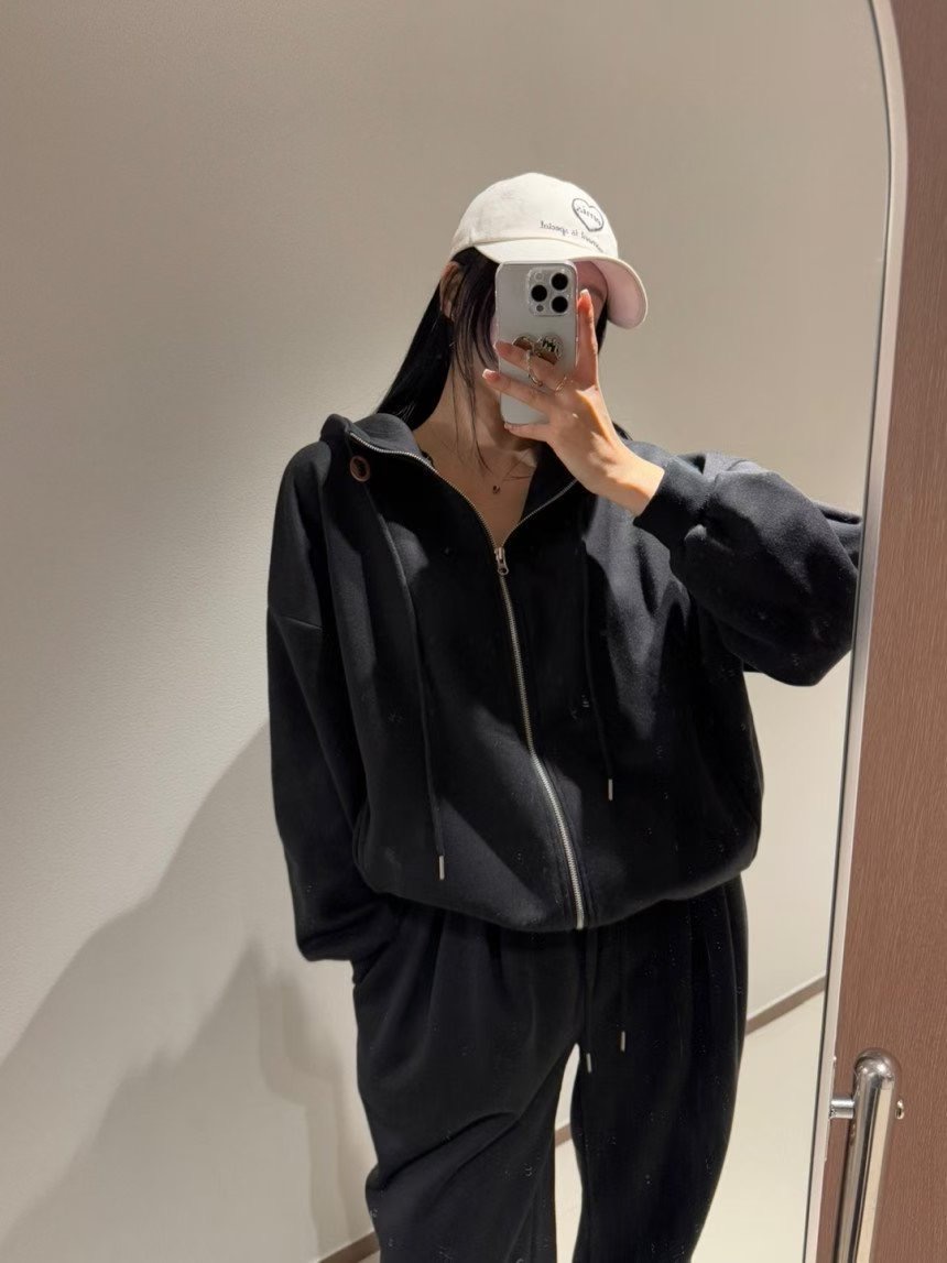 KIKI ROOM韓國直郵㊣女士新款25秋冬職業推薦衛衣連帽拉鏈衫KIKI ROOM衛衣圖色1