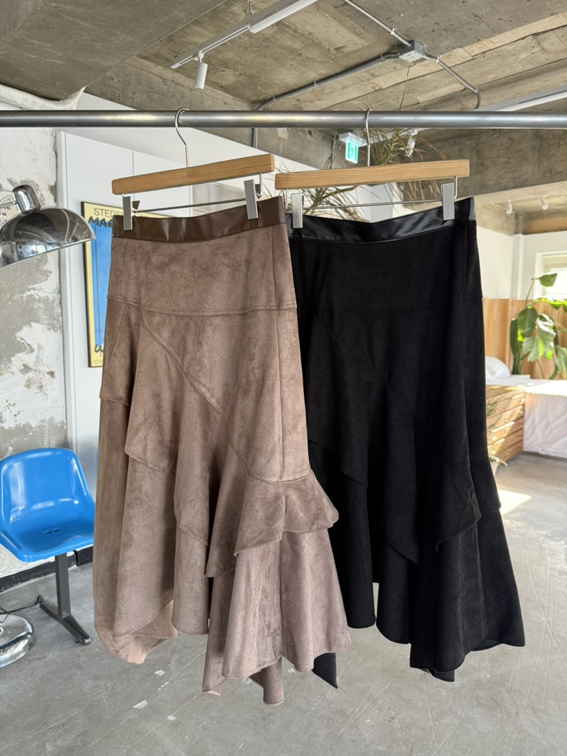 SOLAR東大門㊣代購女士新款真品人氣25秋冬半身裙中短裙麂皮SOLAR半身裙/中短裙