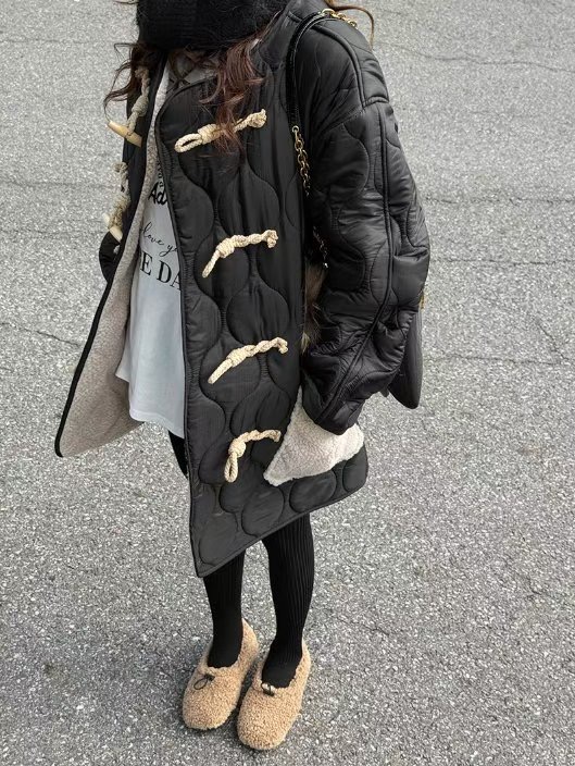 HAPER東大門㊣實拍女裝新款人氣25秋冬休閑推薦真品長款棉服HAPER長款棉服