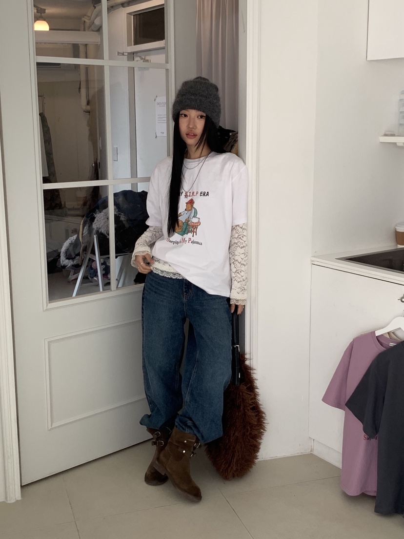 SUNDER MARKET東大門㊣代購女士新款休閑熱賣推薦25秋冬T恤SUNDER MARKETT恤