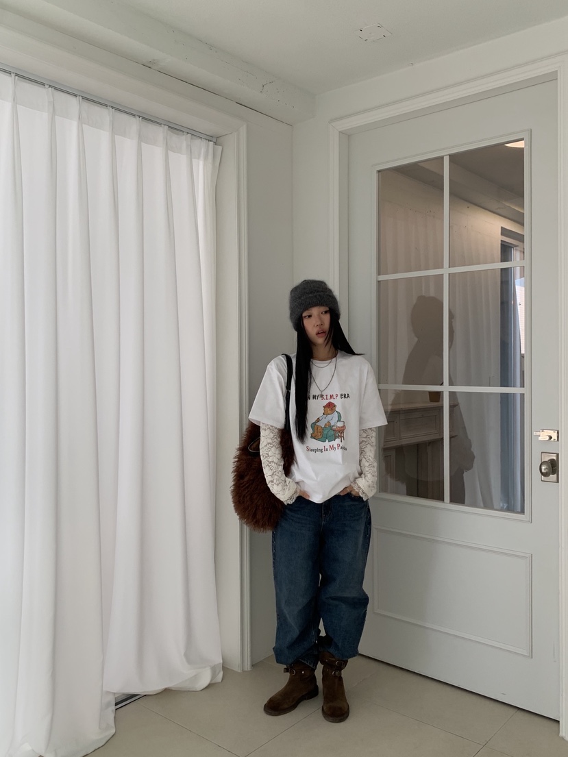 SUNDER MARKET東大門㊣代購女士新款休閑熱賣推薦25秋冬T恤SUNDER MARKETT恤