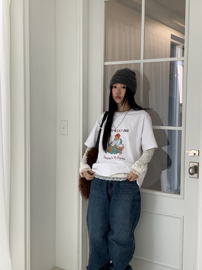 SUNDER MARKET東大門㊣代購女士新款休閑熱賣推薦25秋冬T恤SUNDER MARKETT恤