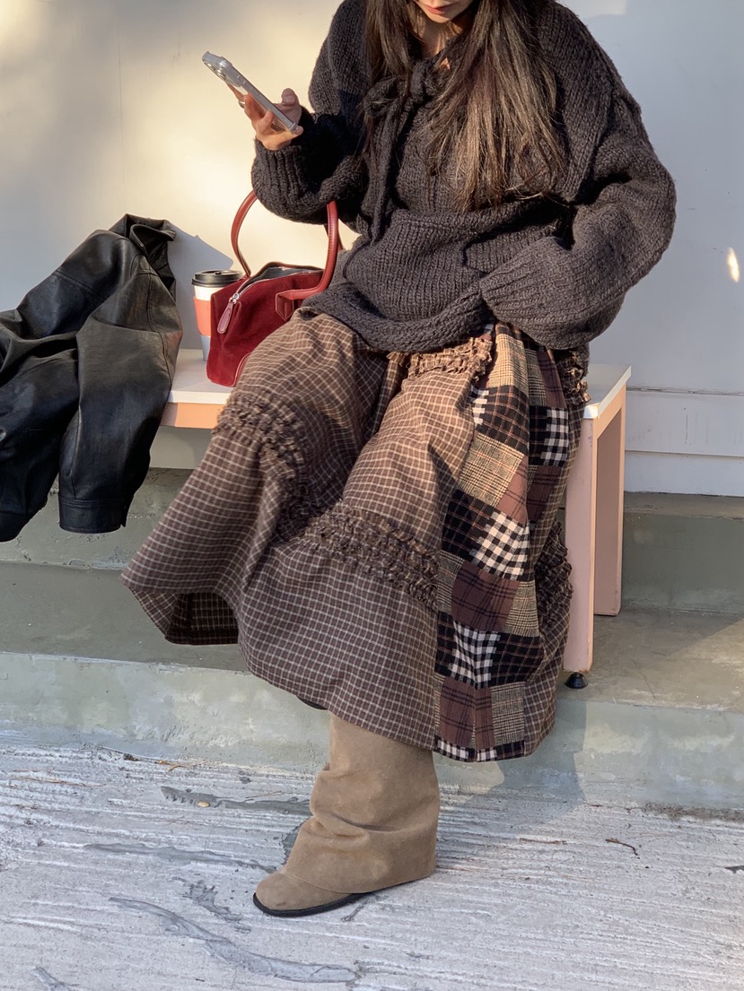 SUNDER MARKET韓國直郵㊣女裝新品熱賣職業25秋冬真品長裙SUNDER MARKET長裙