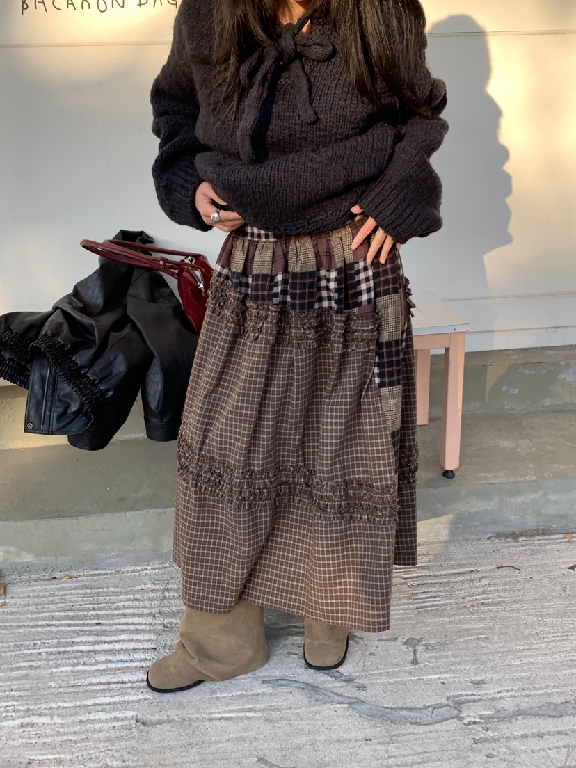 SUNDER MARKET韓國直郵㊣女裝新品熱賣職業25秋冬真品長裙SUNDER MARKET長裙圖色1