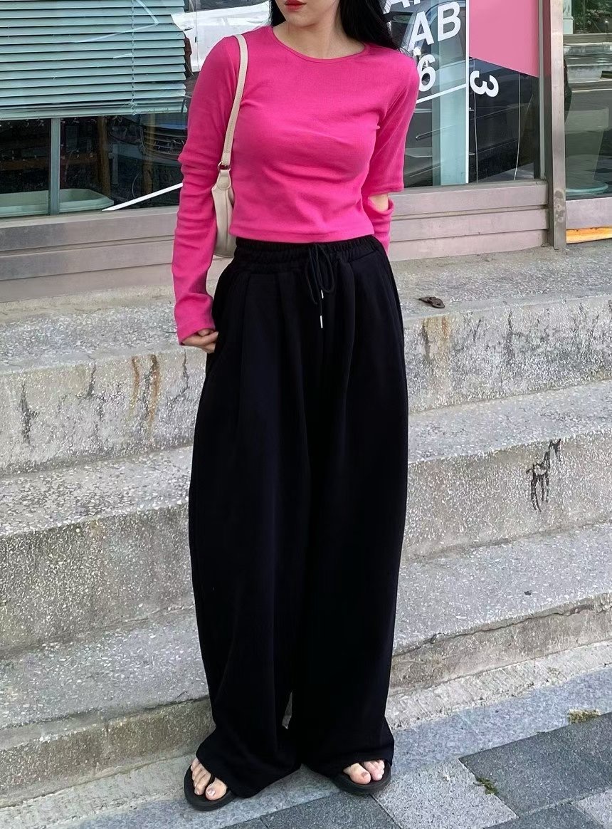 KIKI ROOM東大門㊣代購女裝新品25秋冬真品休閑休閑褲褶裥KIKI ROOM休閑褲圖色3