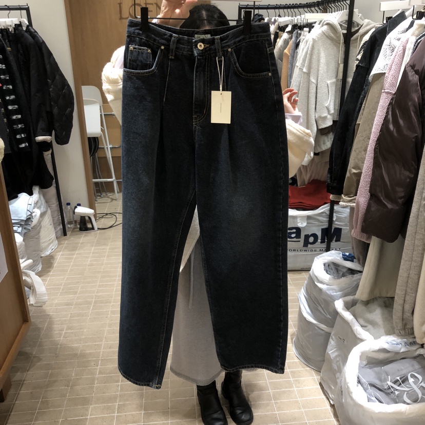 LOFN東大門㊣直郵女裝新款真品職業時尚人氣熱賣牛仔褲拉絨LOFN牛仔褲圖色1