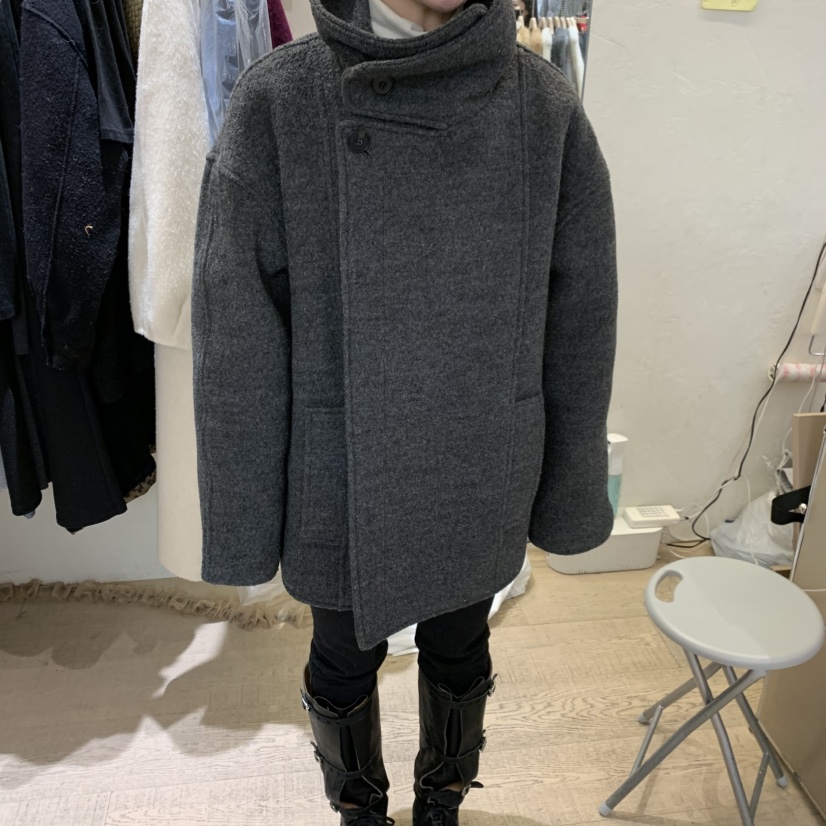 W AND J韓國代購㊣女士新品人氣25秋冬休閑時尚職業短款大衣W AND J短款大衣圖色2