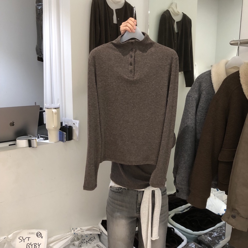 AUBE東大門㊣代購女士新款25秋冬休閑推薦真品熱賣時尚長袖T恤AUBE長袖T恤圖色2