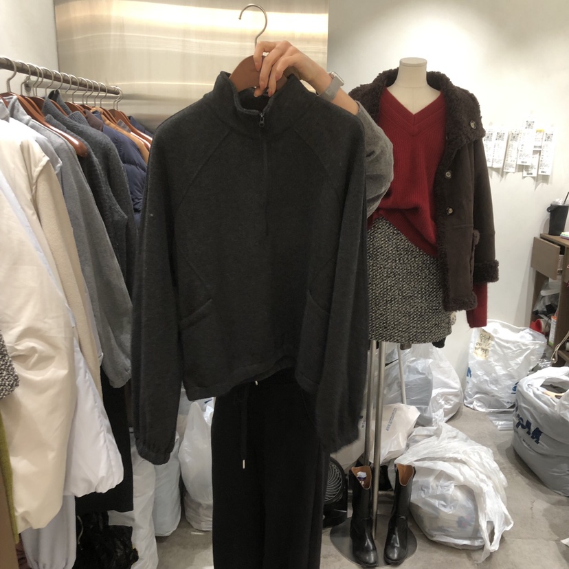 CHAE東大門㊣實拍女裝新款職業人氣休閑推薦25秋冬衛衣抓絨拉鏈CHAE衛衣圖色2