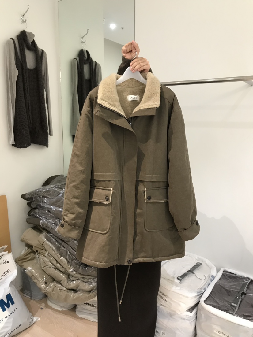 AUBE東大門㊣直郵女裝新款休閑職業熱賣推薦人氣短款大衣羊毛AUBE短款大衣圖色1