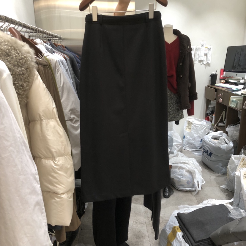 CHAE韓國直郵㊣女士新款推薦時尚人氣半身裙中短裙含腰帶紐扣CHAE半身裙/中短裙