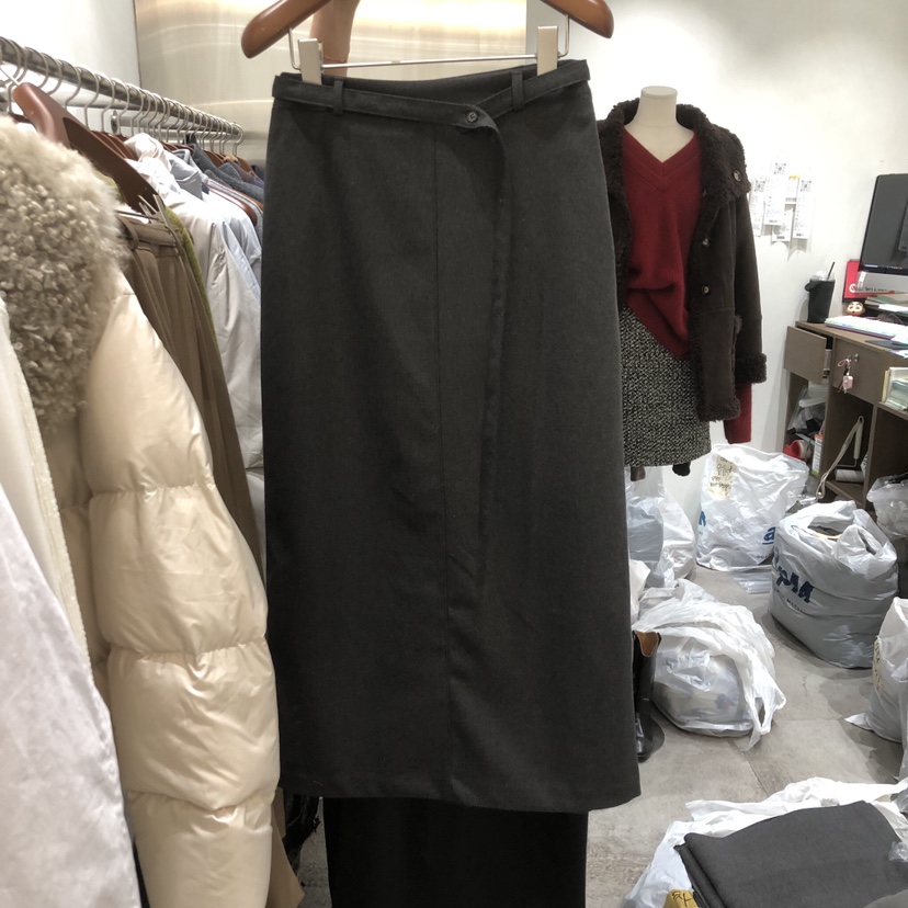 CHAE韓國直郵㊣女士新款推薦時尚人氣半身裙中短裙含腰帶紐扣CHAE半身裙/中短裙圖色3