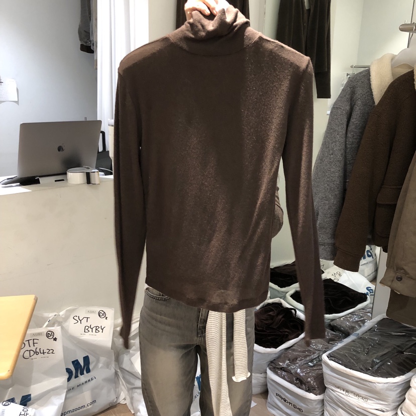 AUBE東大門㊣直郵女裝新款職業真品休閑時尚人氣長袖T恤羊毛AUBE長袖T恤