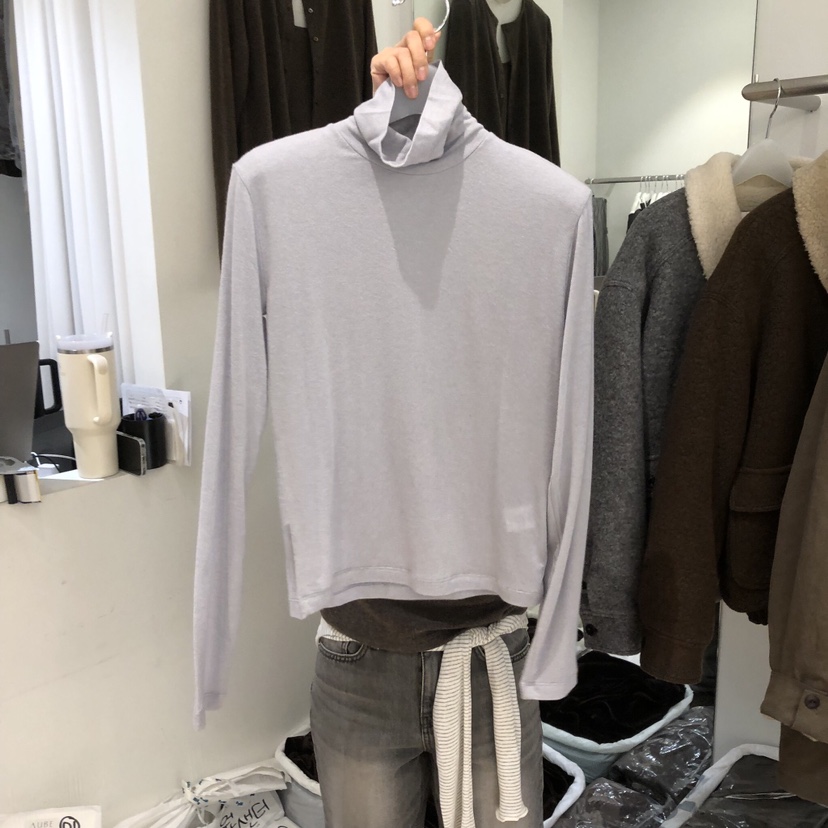 AUBE東大門㊣直郵女裝新款職業真品休閑時尚人氣長袖T恤羊毛AUBE長袖T恤圖色2