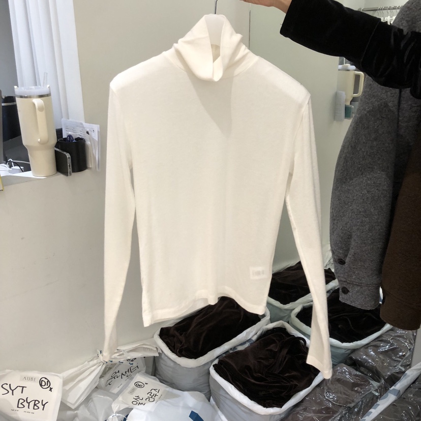 AUBE東大門㊣直郵女裝新款職業真品休閑時尚人氣長袖T恤羊毛AUBE長袖T恤圖色4