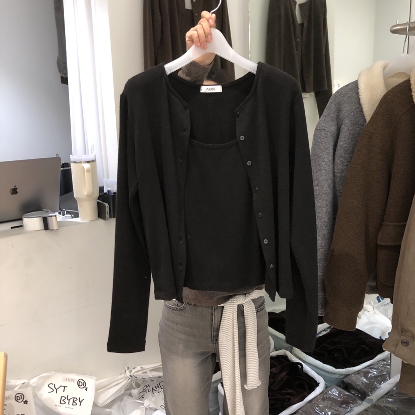 AUBE韓國代購㊣女士新款時尚25秋冬職業人氣熱賣真品套裝羊毛AUBE套裝圖色3