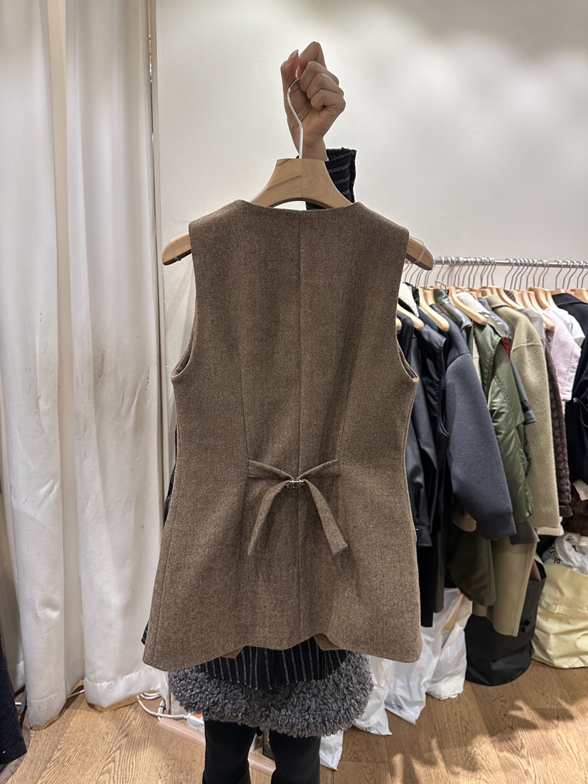 AUVERFIT韓國直郵㊣女士新款熱賣休閑人氣真品推薦馬甲人字紋AUVERFIT馬甲