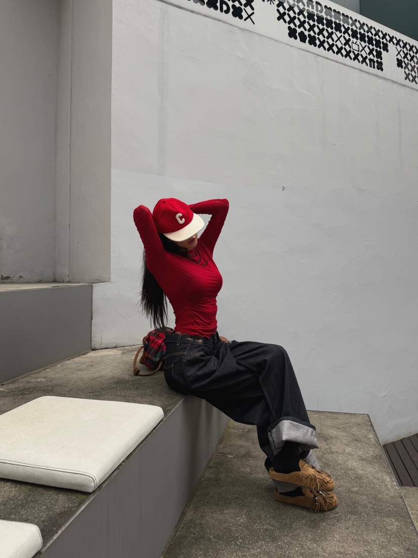 ABBEYLEE東大門㊣直郵女裝新款熱賣推薦真品時尚長袖T恤褶皺ABBEYLEE長袖T恤