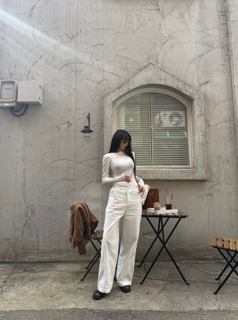 ABBEYLEE東大門㊣直郵女裝新款熱賣推薦真品時尚長袖T恤褶皺ABBEYLEE長袖T恤